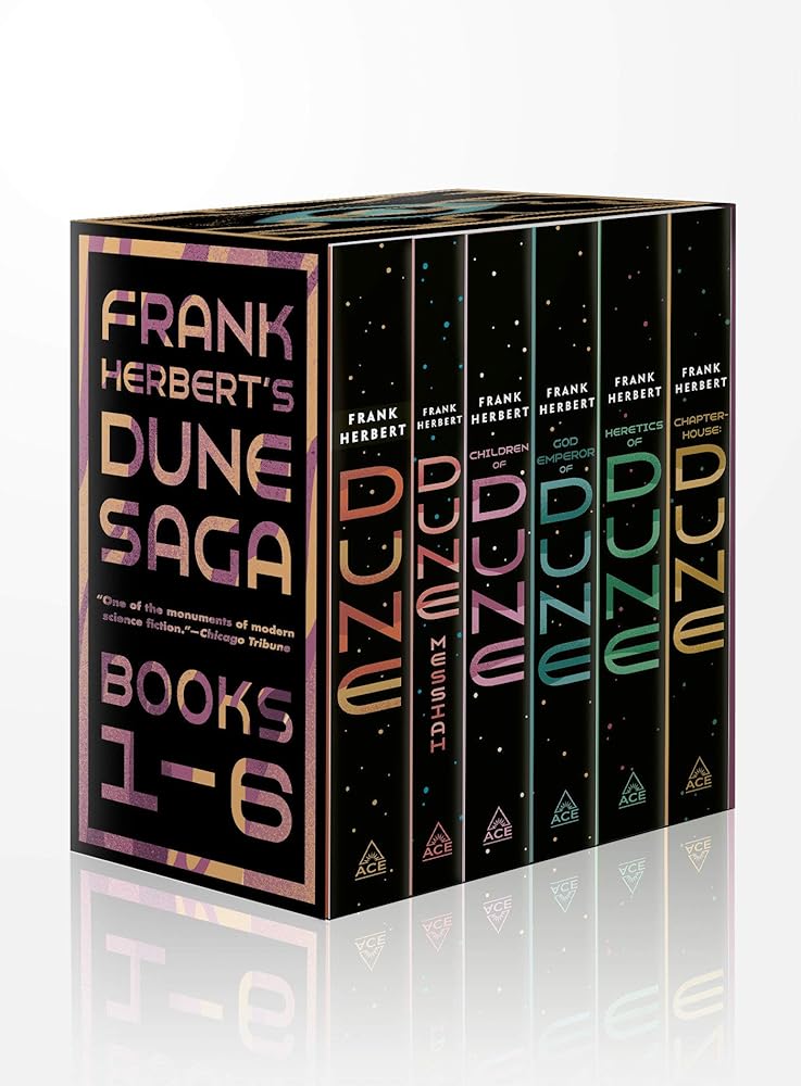 Frank Herbert's Dune Saga 6-Book Boxed Set: Dune, Dune Messiah, Children of Dune, God Emperor of Dune, Heretics of Dune, and Chapterhouse: Dune (Dune, 1-6)