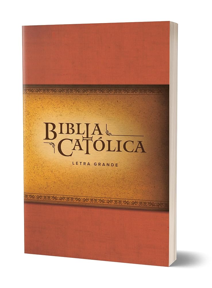 La Biblia Católica: Tapa blanda, tamaño grande, letra grande. Rústica, roja / Catholic Bible (Spanish Edition) cover image