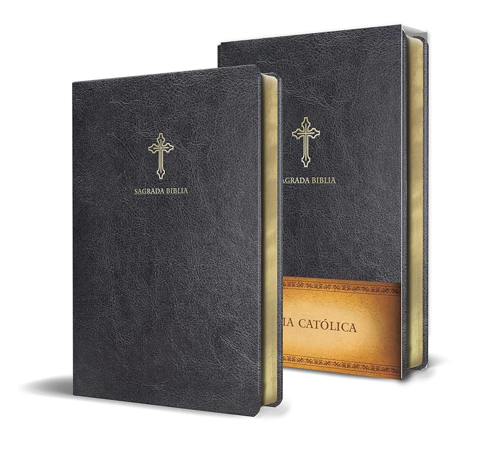 Biblia Católica en español. Símil piel negro, tamaño compacto / Catholic Bible. Spanish-Language, Leathersoft, Black, Compact