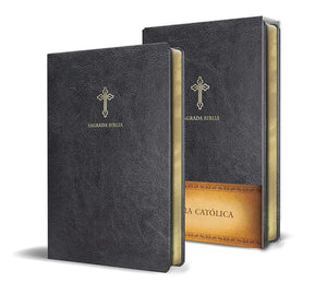 Biblia Católica en español. Símil piel negro, tamaño compacto / Catholic Bible. Spanish-Language, Leathersoft, Black, Compact