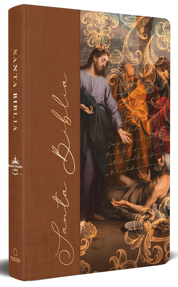 Biblia RVR 1960 letra grande, tamaño manual, tapa dura de tela Jesús sana / Spanish Bible RVR 1960 Handy Size Large Print Hardcover Cloth Jesus Heals (Spanish Edition) cover image