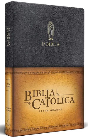 La Biblia Católica: Tamaño grande, Edición letra grande piel negra, con Virgen de Guadalupe / Catholic Leather Bible. Large Size, Large Print, Color Black (Spanish Edition)