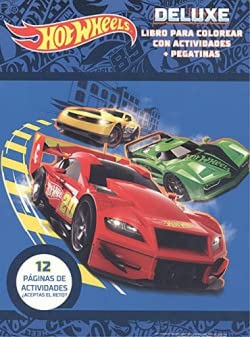 HOT WHEELS 3 DELUXE - DIBUJOS PARA COLOREAR + PEGATINAS