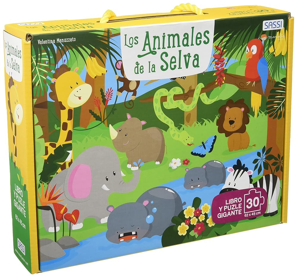 Los Animales De La Selva. 30 Piezas. Con puzzle Edic. ilustrado (Español) (Puzle gigante y libro)