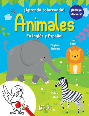 Animales: En Inglés y Español (¡Aprendo Coloreando!)