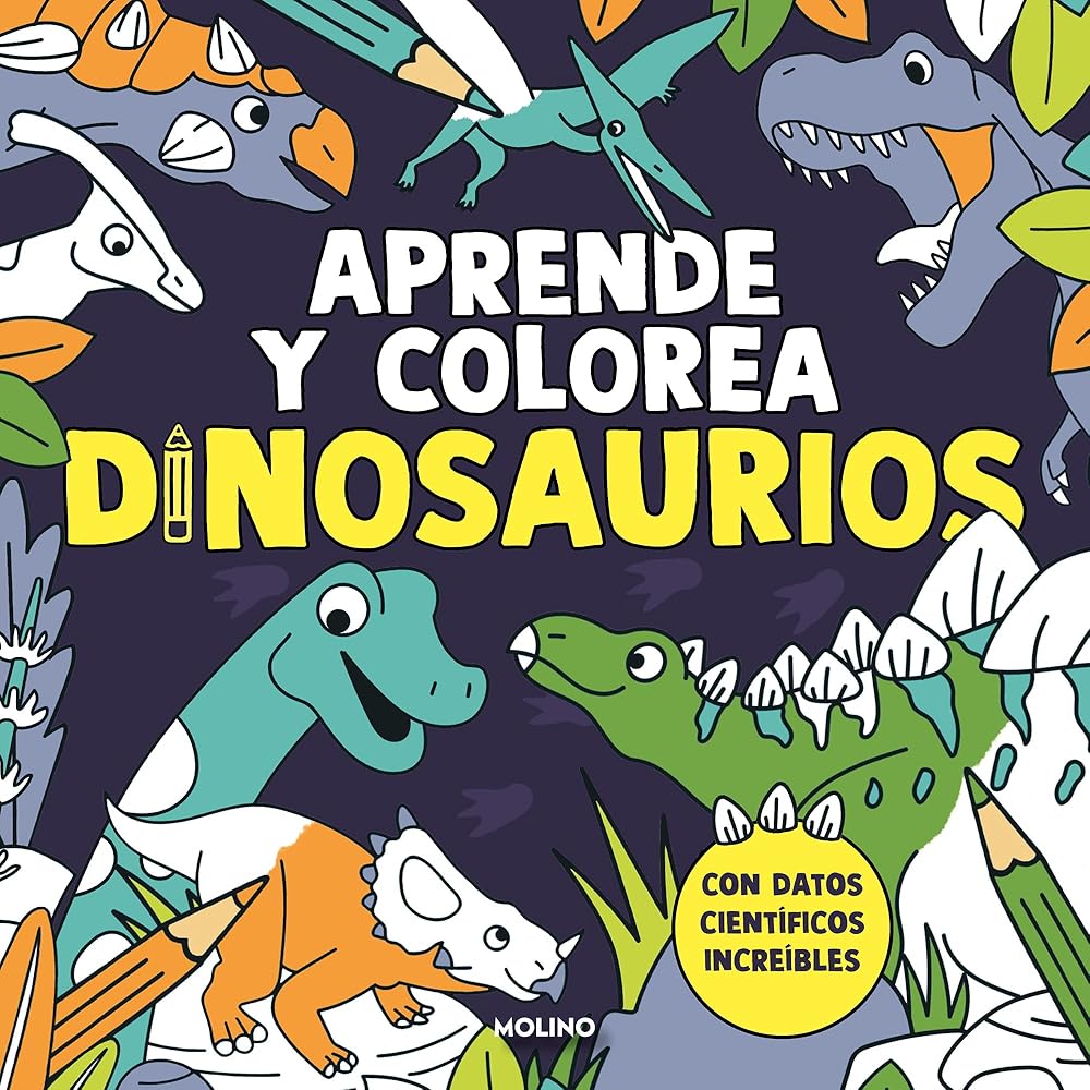 Aprende y colorea: Dinosaurios (No ficción infantil) cover image