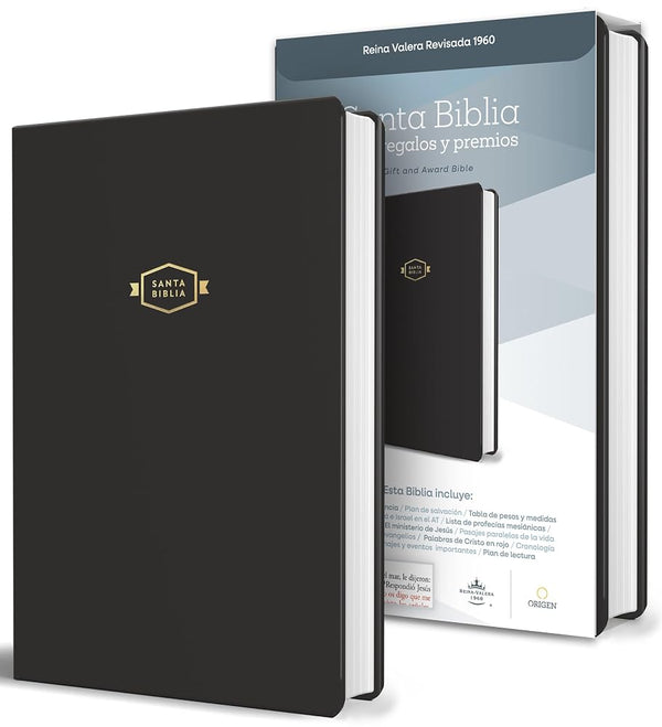 Biblia RVR 1960 para regalos y premios, negro / Spanish Bible RVR 1960 Gift and Award Bible Black (Spanish Edition) cover image