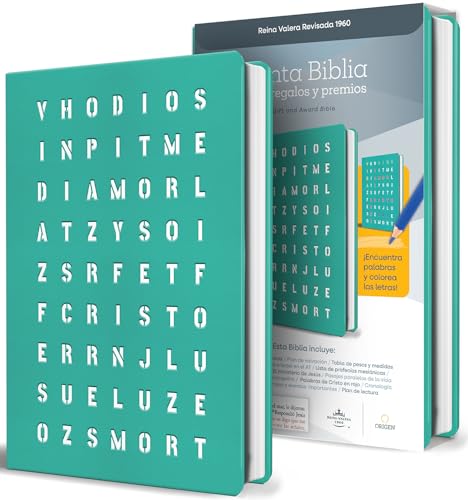 Biblia RVR 1960 para Regalos y Premios, Aguamarina con Sopa de Letras / Spanish Bible RVR 1960 Gift and Award Bible, Aquamarine Special Edition Wordsearch Cover (Spanish Edition) cover image