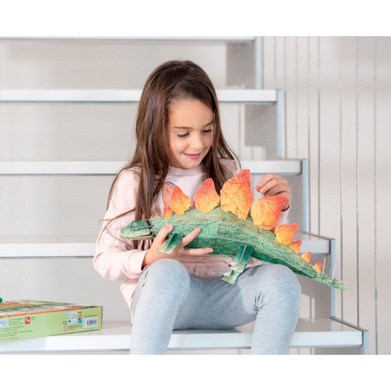 la era de los dinosaurios estegosaurio libro + maquets 3d