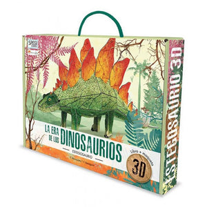 la era de los dinosaurios estegosaurio libro + maquets 3d