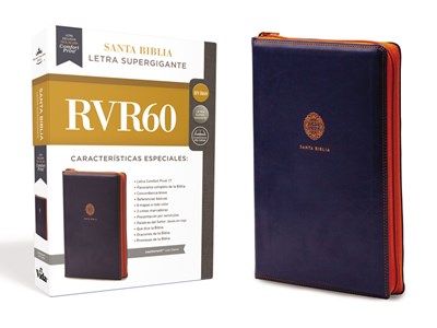 RVR60 SANTA BIBLIA LETRA Super Gigante (17) p/i Azul c/cierre