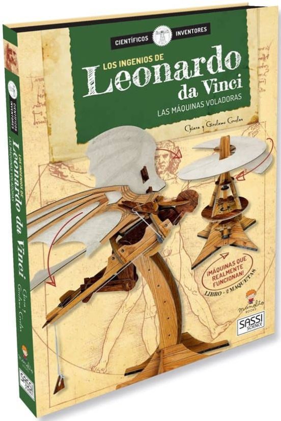 los ingenios de leonardo da vinci libro y 2 maquetas