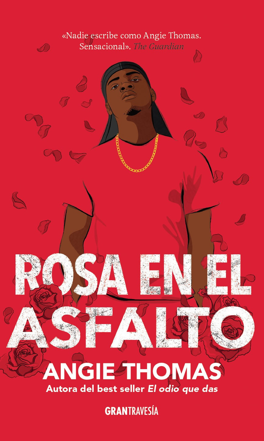 Rosa en el asfalto