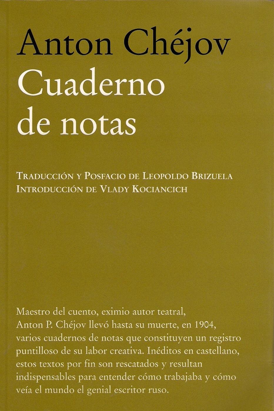 Antón P. Chéjov. Cuaderno de notas.